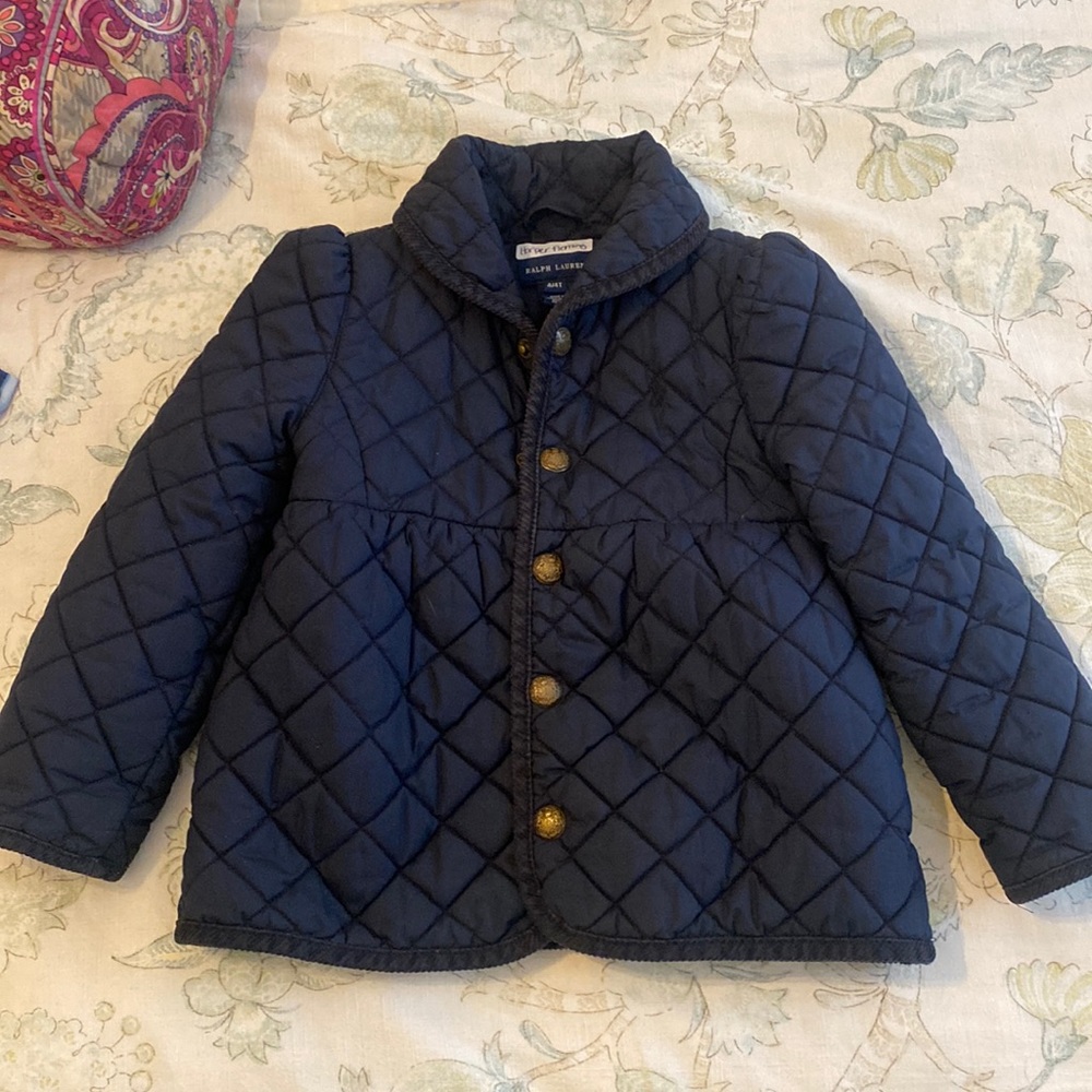 Ralph Lauren Navy Quilted Puffer Coat